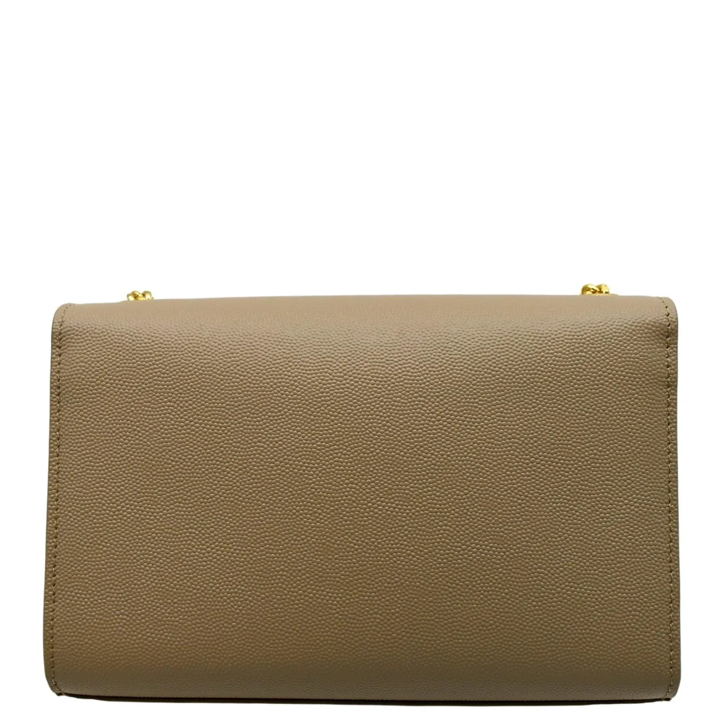 YVES SAINT LAURENT Kate Leather Chain Clutch Crossbody Bag Beige