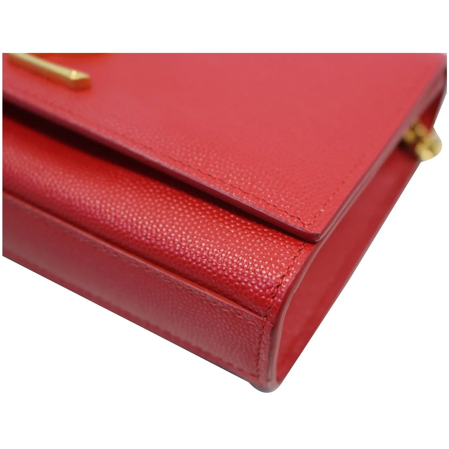 YVES SAINT LAURENT Kate Small Grain De Poudre Crossbody Bag Red