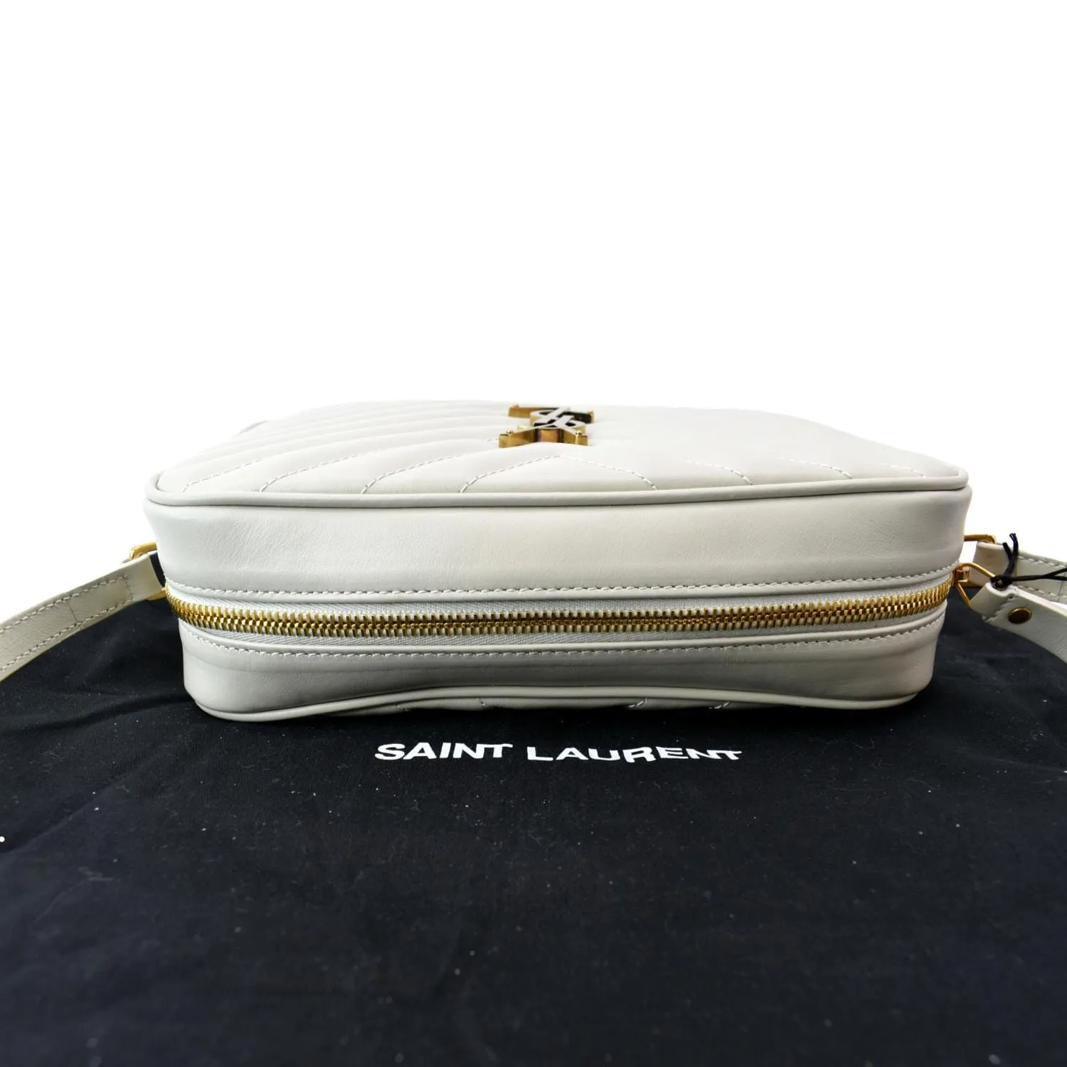 YVES SAINT LAURENT Mini Lou Matelasse Leather Camera Bag White
