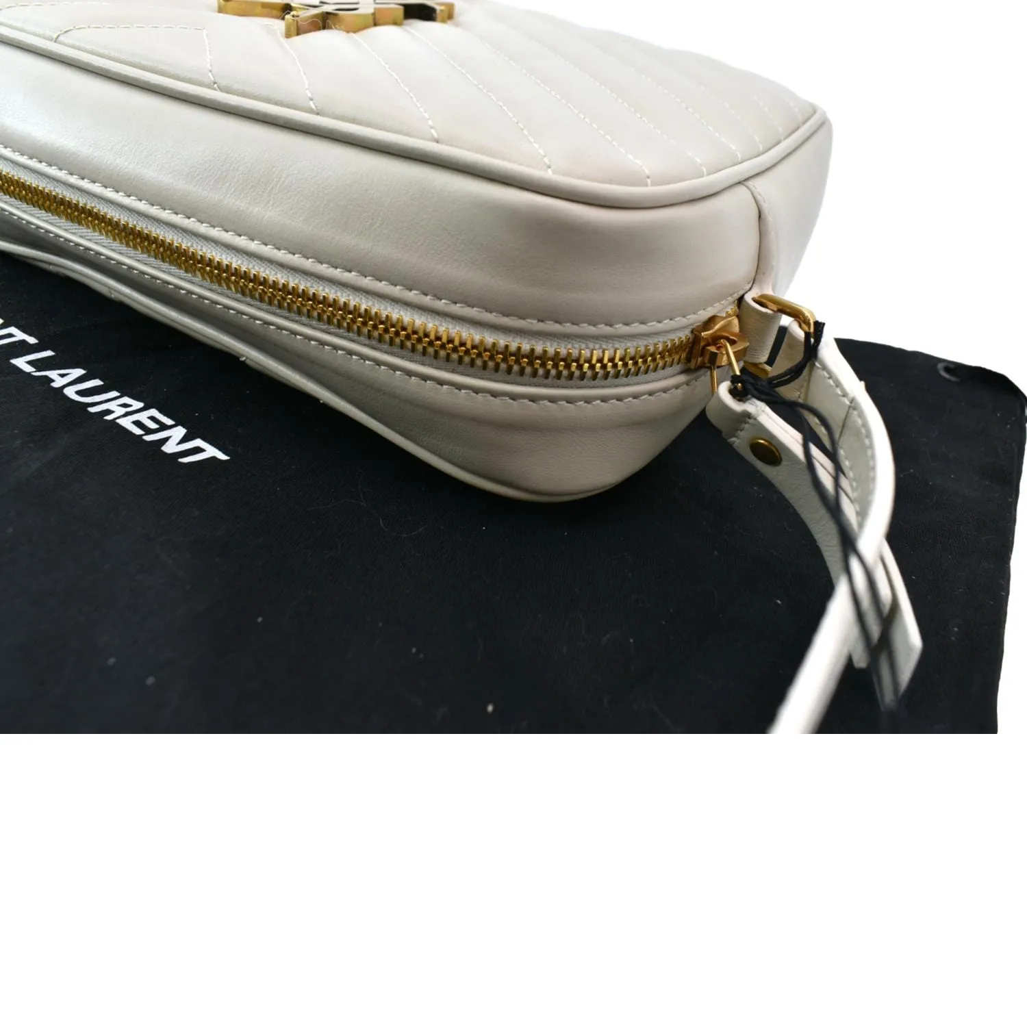 YVES SAINT LAURENT Mini Lou Matelasse Leather Camera Bag White