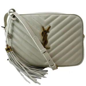 YVES SAINT LAURENT Mini Lou Matelasse Leather Camera Bag White