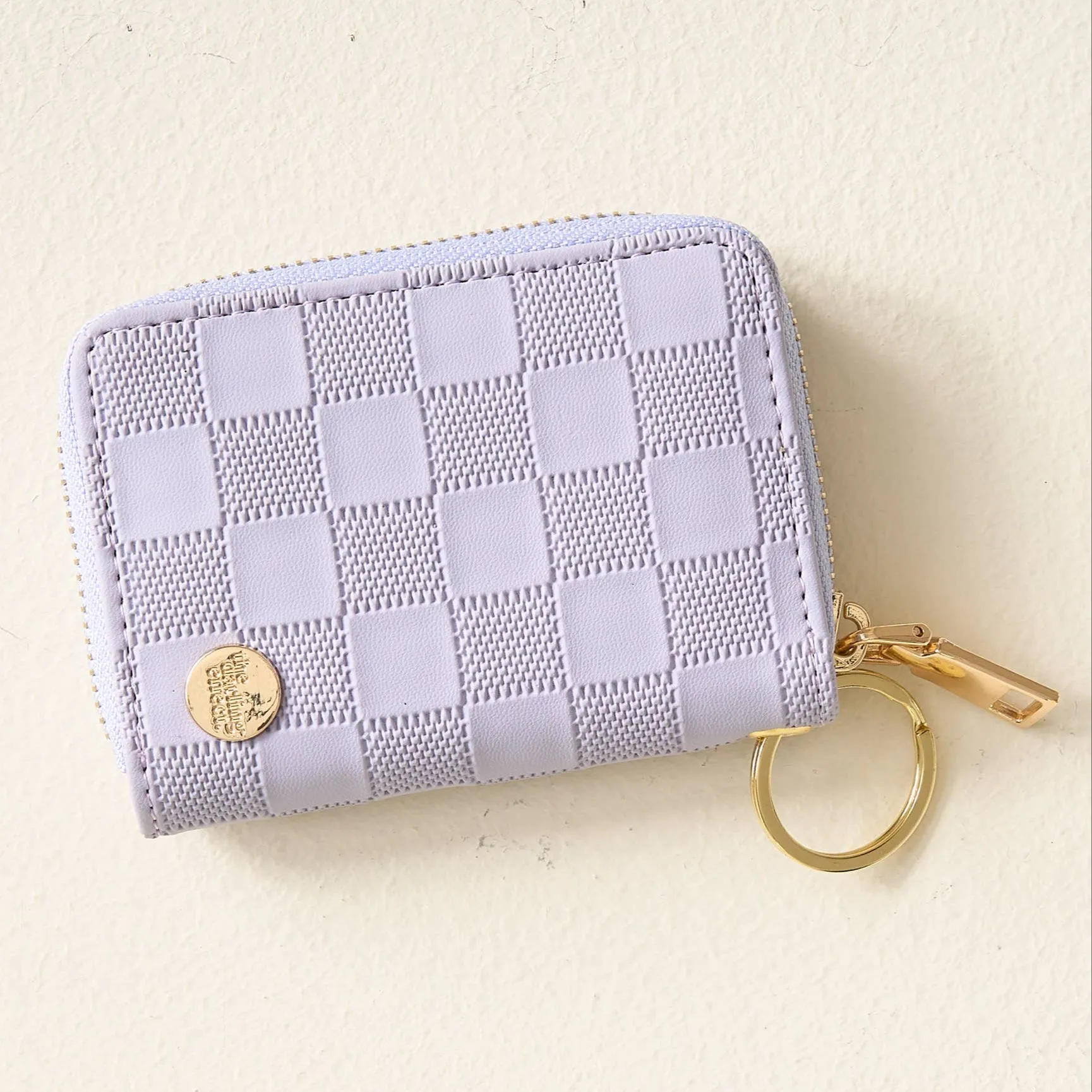 Zip Around Wallet-Periwinkle Check