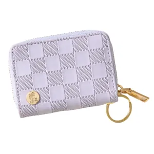 Zip Around Wallet-Periwinkle Check