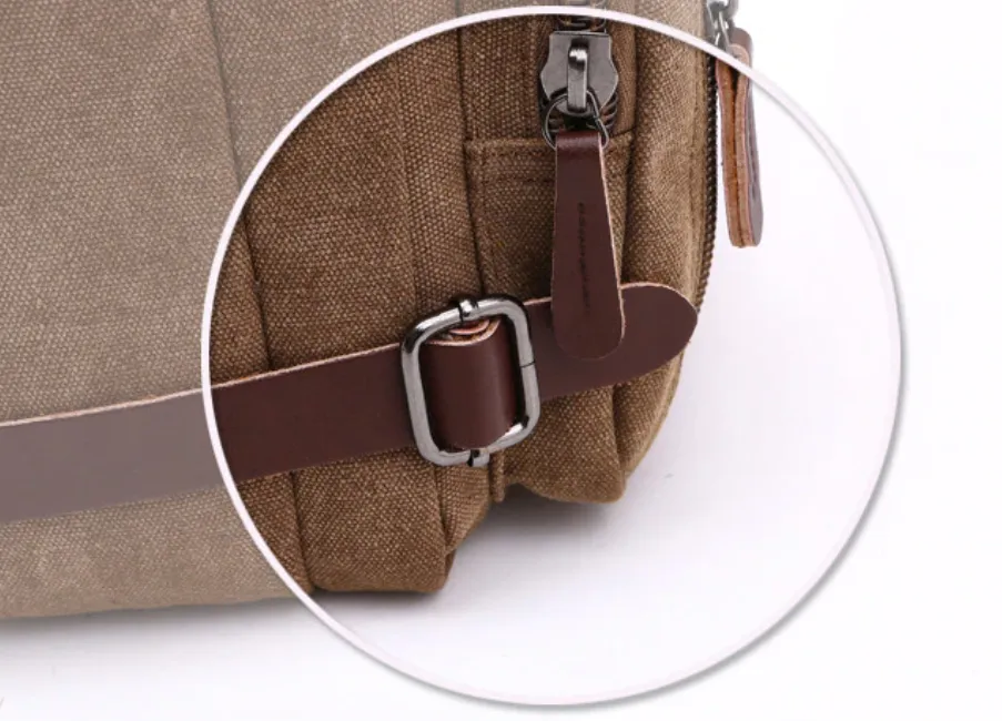 Zipper Shut Canvas Hybrid Briefcase, Converts to Backpack, Two Sizes