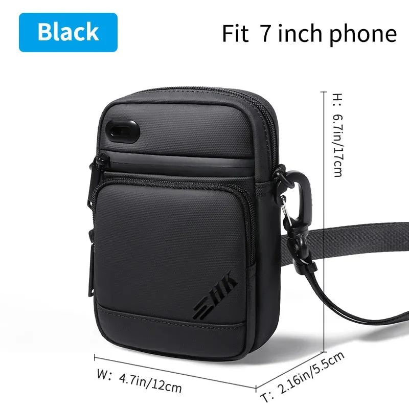 Zipper Shut Courier Bag Crossbody Bag Transit Messenger Bag - Black/Gray