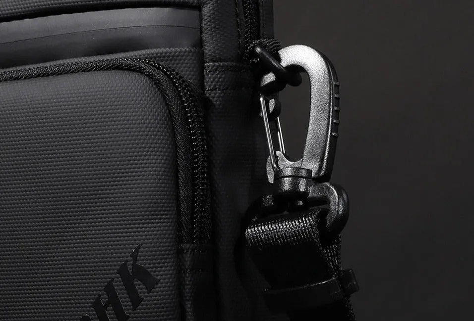 Zipper Shut Courier Bag Crossbody Bag Transit Messenger Bag - Black/Gray